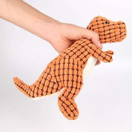 Wholesale Durable Squeaky Dog Toys Non-Toxic Puppy Bite Play Chew Pet Toys 24cm Dinosaur Funny plush dog toy