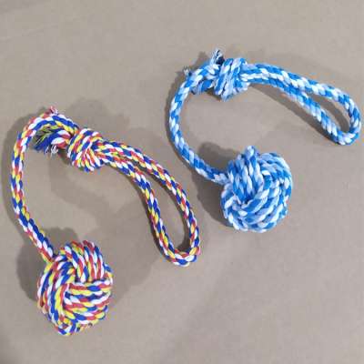 Wholesale Durable Braided Throw Ball Chew Cleaning Teeth Cotton Rope Toys For Dogs