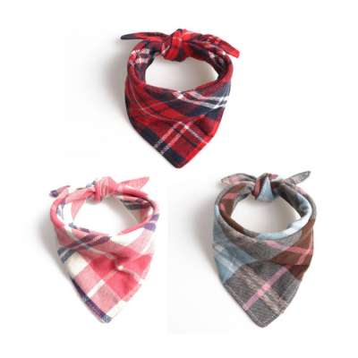 China Factory Quality Wholesale Reversible Plaid Printing dog bandana