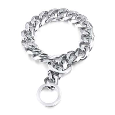 Wholesale Dogs 15mm Stainless Steel Cuban Curb Link Necklace Gold Plated Slip Chain Dog Collar